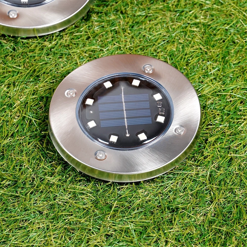 Lampki ogrodowe solarne LED stalowe wbijane 11,5 cm 12 szt.