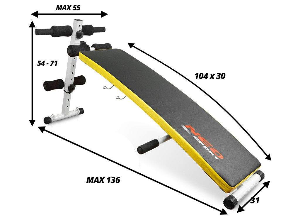 Ławeczka skośna do ćwiczeń z ekspanderami i hantlami Neo-Sport NS-07