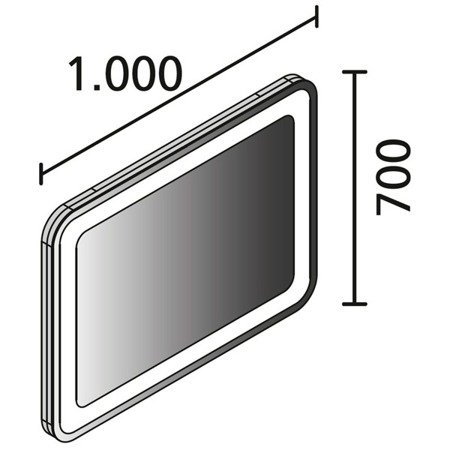 Lustro łazienkowe z regulacją światła M9 100x70 cm