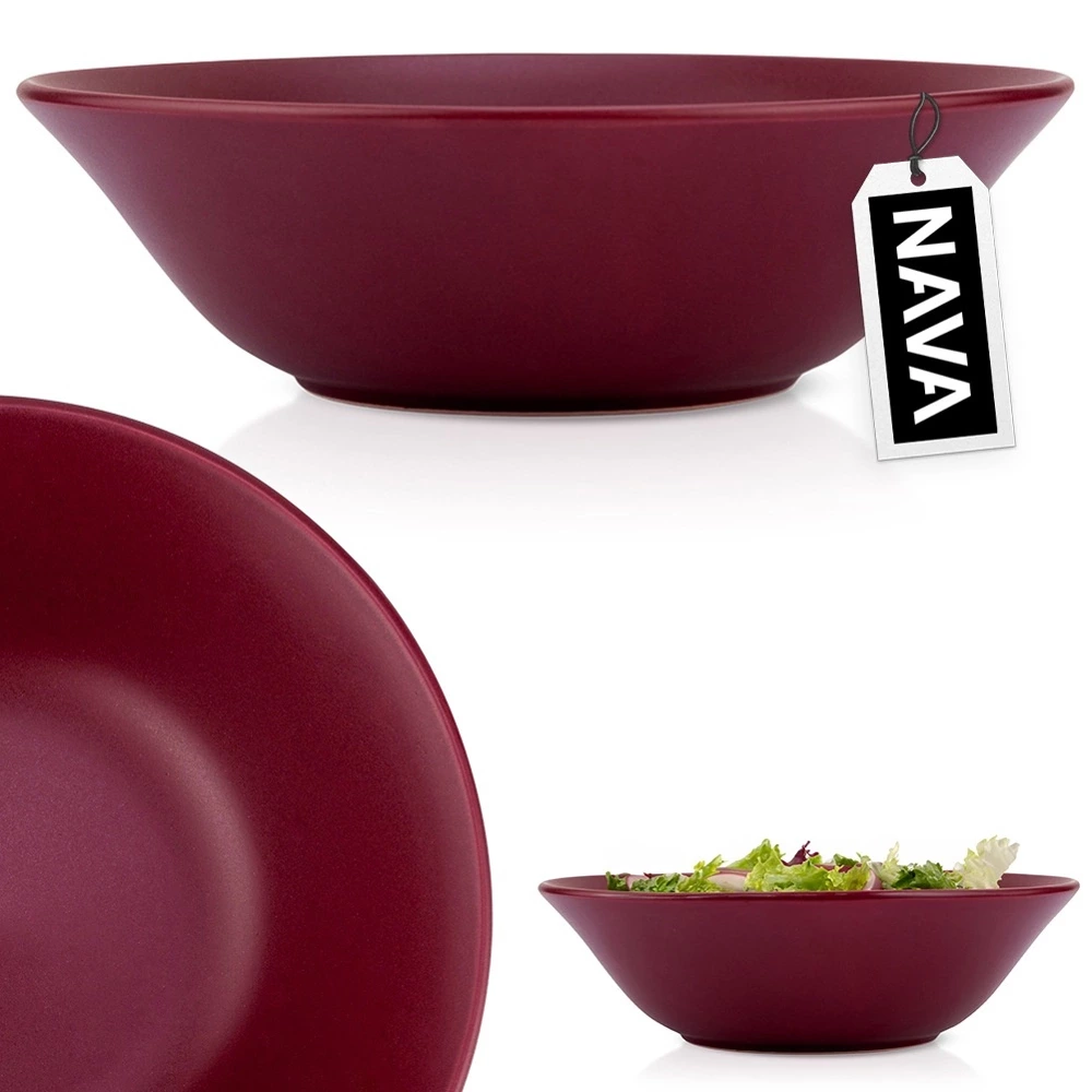 Miska sałatkowa ceramiczna bordowa SOHO 23,5 cm, 1,1 l