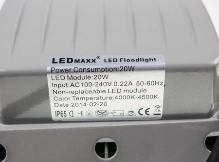 Naświetlacz LED HALOGEN Reflektor 20 W NATURALNY /H20