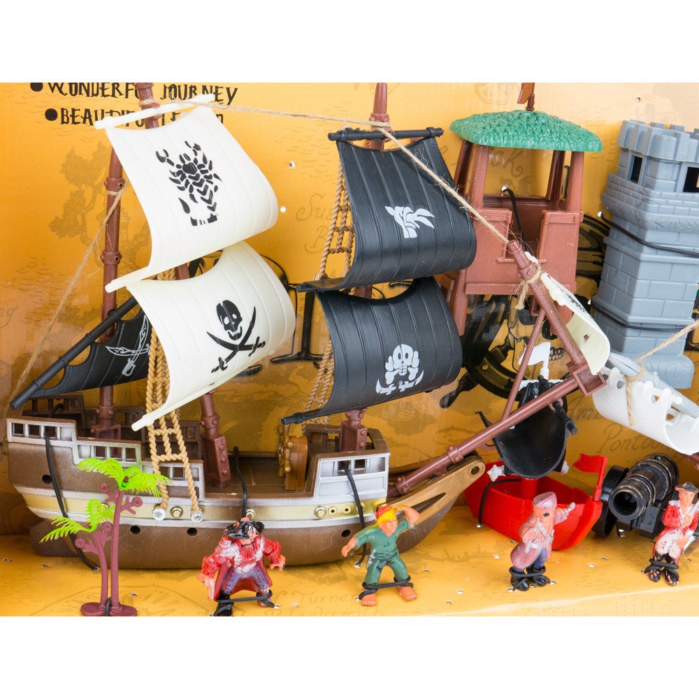 OUTLET Zestaw dla małych piratów - statki i figurki piratów 
