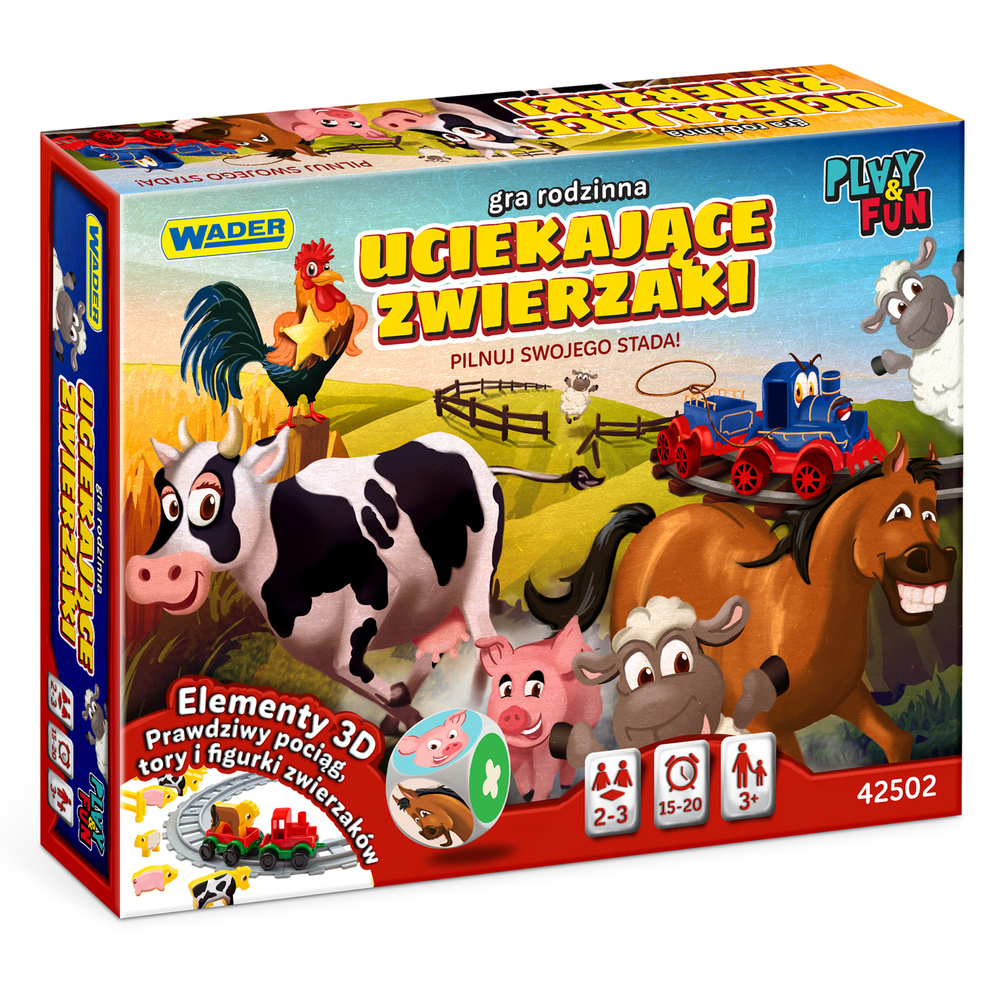 Play&Fun Uciekające Zwierzaki gra rodzinna 42502 Wader