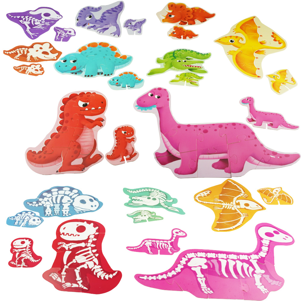 Puzzle dla dzieci 7w1 Dinozaury układanka 