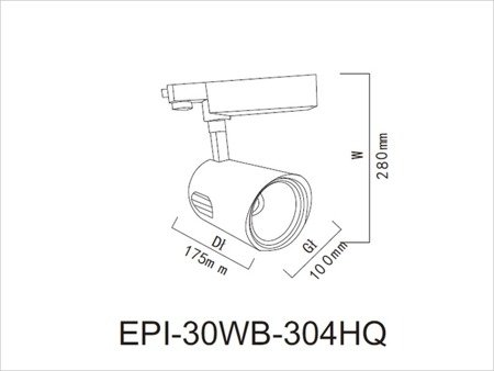 Reflektor szynowy LED 304WB  30W  EPISTAR COB EPI-30WB-304HQ
