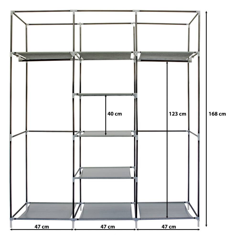 Składana szafa tekstylna, materiałowa garderoba XXL