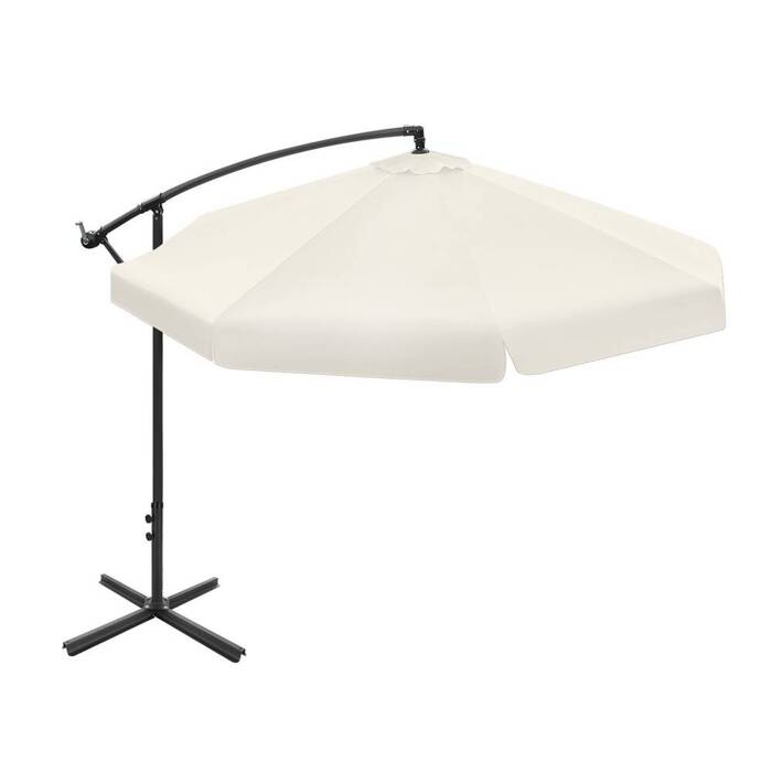 Składany parasol ogrodowy 350 cm XXL pokrowiec beżowy 8-ramienny