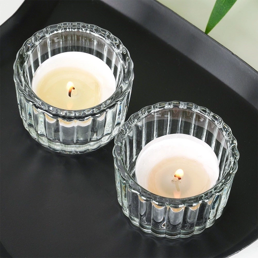 Świecznik szklany na tealight 5,7 cm 2 szt.