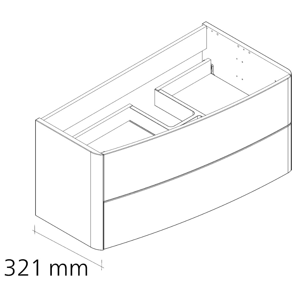 Szafka łazienkowa dąb górski 2-szufladowa 99,2 cm LANZET Classico