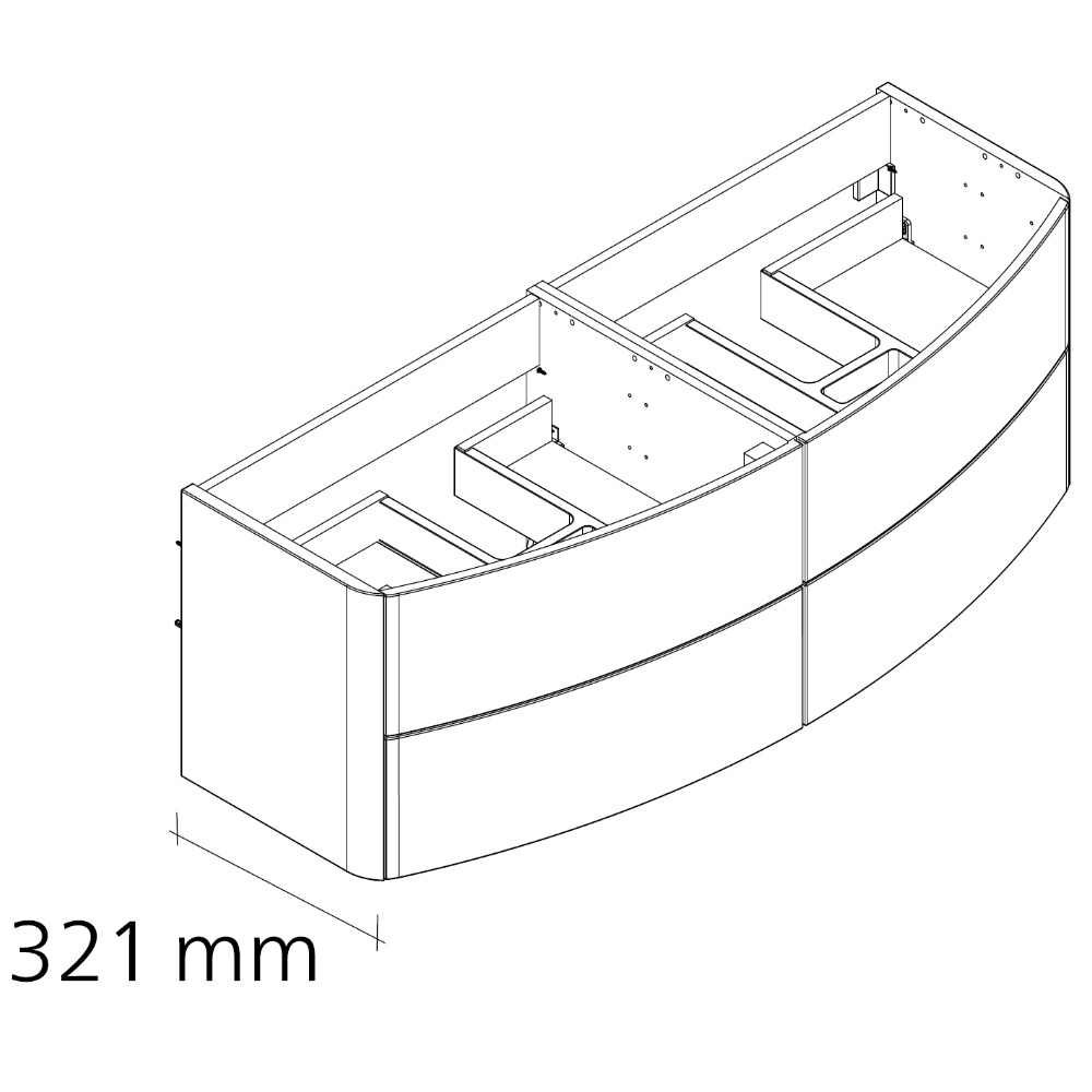 Szafka łazienkowa dąb górski 4-szufladowa 137,2 cm LANZET Classico