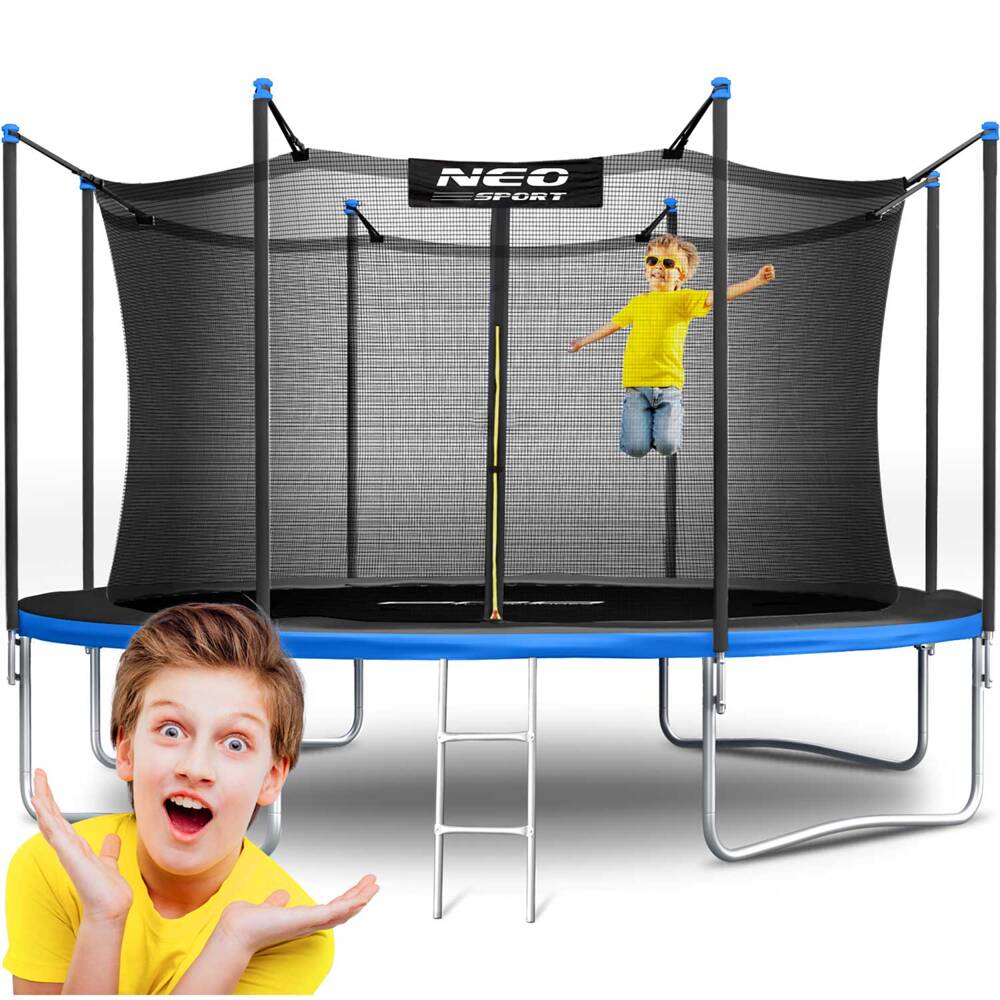 Trampolina ogrodowa 12ft/374cm z siatką wewnętrzną i drabinką Neo-Sport