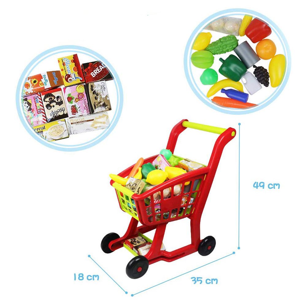 Wózek sklepowy na zakupy koszyk + akcesoria