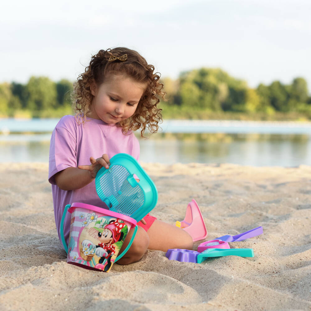 Zestaw do piasku 7 el. z Myszką Minnie Mouse piaskownicy na plażę Wader 77442 