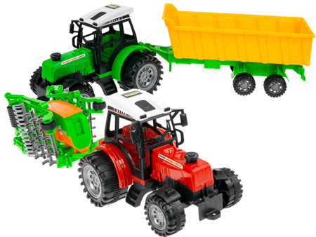 Zestaw dwóch ciągników + maszyny dla Małego Farmera