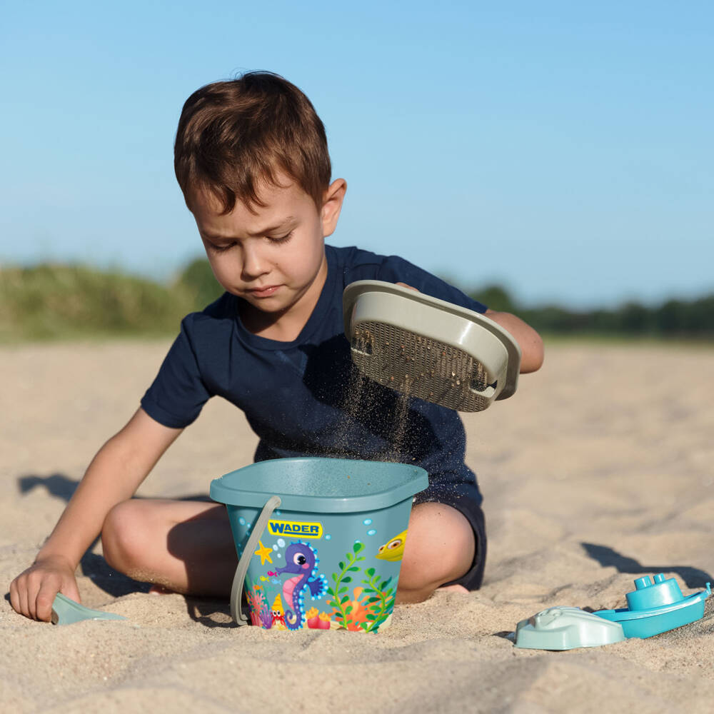 komplet do piasku piaskownicy na plażę 7 el. Wader 43210  