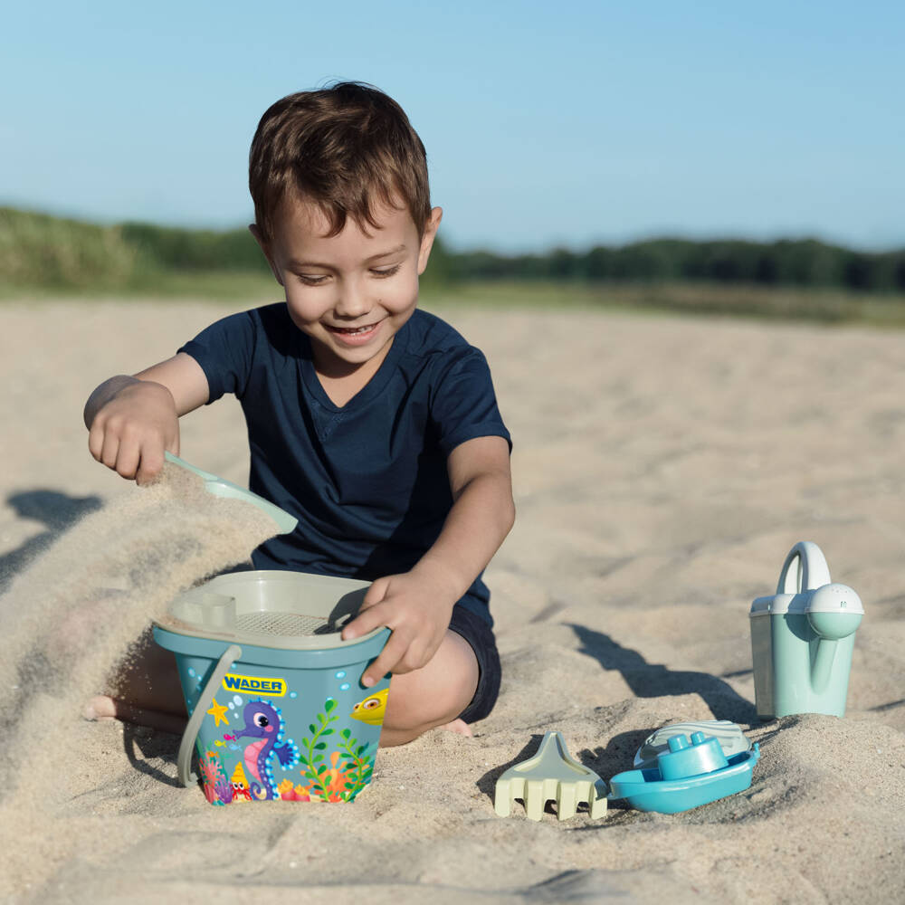 komplet do piasku piaskownicy na plażę 7 el. Wader 43210  