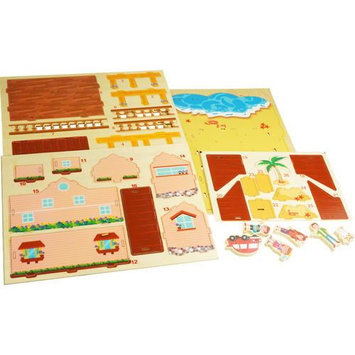 Domek na plaży trójwymiarowe drewniane puzzle 3D DIY