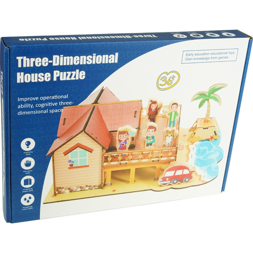 Domek na plaży trójwymiarowe drewniane puzzle 3D DIY