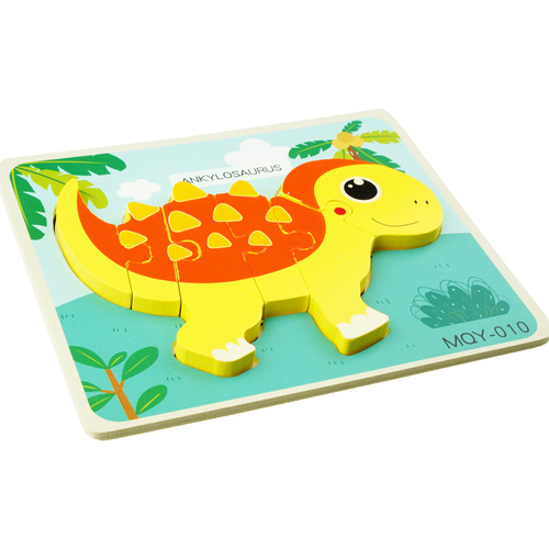 Drewniana kolorowa układanka puzzle dinozaury Ankylosaurus