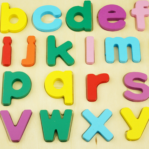 Drewniana układanka Alfabet małe literki puzzle
