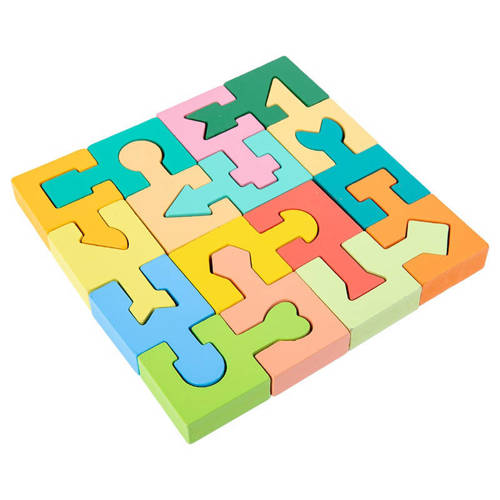 Drewniana układanka sorter puzzle figury klocki Montessori