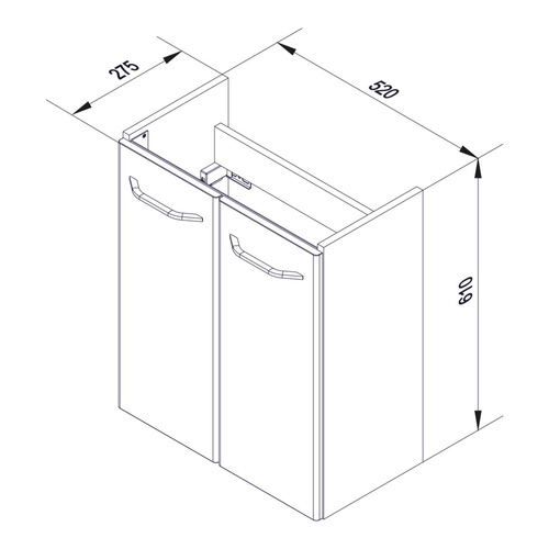 Dwudrzwiowa szafka pod umywalkę 52 cm biała Milano Fackelmann 84333