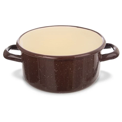 Garnek emaliowany brązowy BROWN 16 cm, 1,5 l