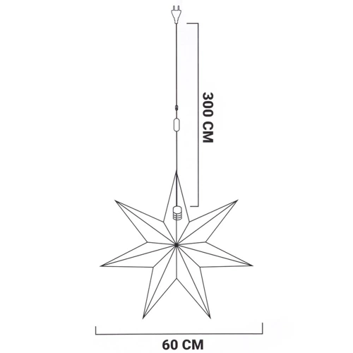 Gwiazda świecąca welurowa brązowa wisząca 60 cm