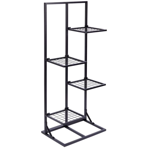 Kwietnik metalowy czarny 4-poziomowy 102 cm