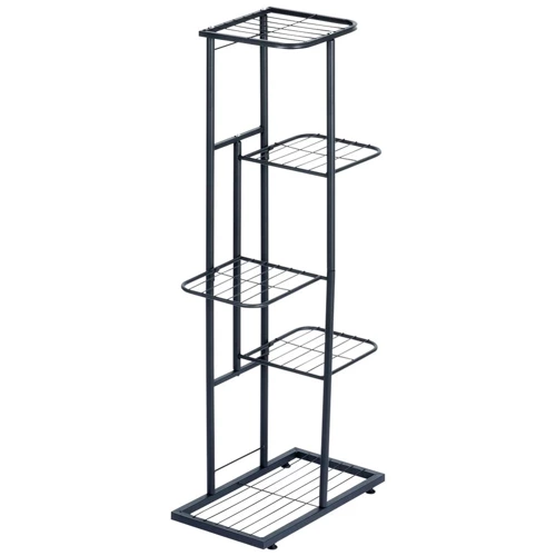 Kwietnik metalowy czarny 5-poziomowy 96 cm