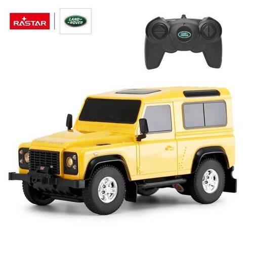 Land Rover Defender skala 1:24 Rastar 78500 samochód sterowany żółty