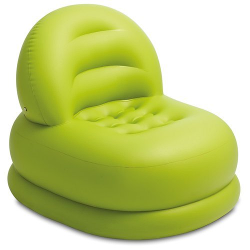 Nowoczesny fotel dmuchany welurowy zielony 84 x 99 x 76 cm INTEX 68592