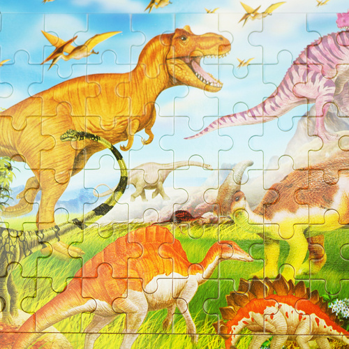 Puzzle drewniane układanka dla dzieci Dino Świat Dinozaurów 60 el.