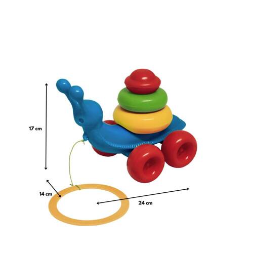 Ślimak zabawka edukacyjna  do ciągnięcia 8 el. 42230 Wader