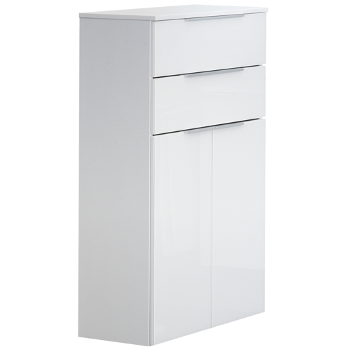Szafka łazienkowa biała, 2-drzwiowa, 2 szuflady Kara
