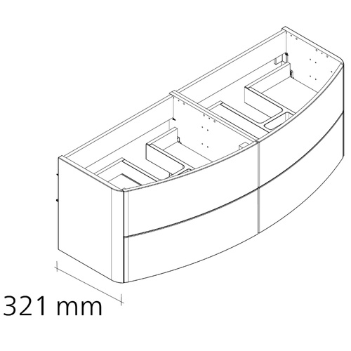 Szafka łazienkowa dąb górski 4-szufladowa 137,2 cm LANZET Classico