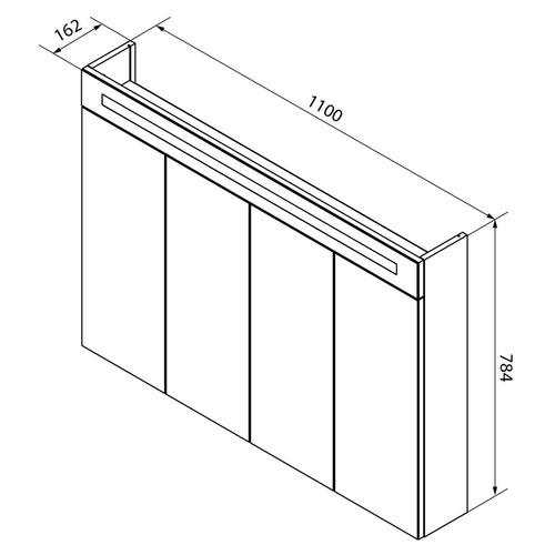 Szafka lustrzana 3D z oświetleniem LED 110 cm biały Stanford  Fackelmann 80093