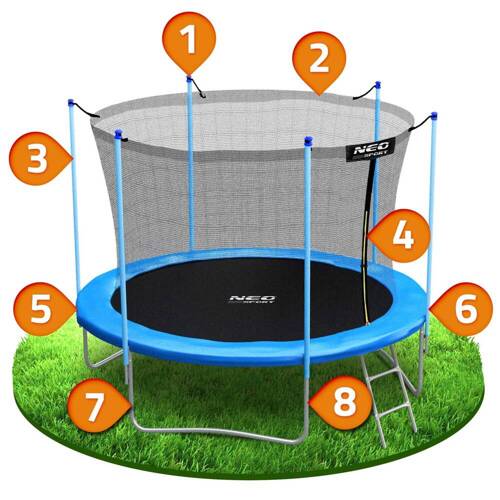 Trampolina ogrodowa 10ft/312cm z siatką wewnętrzną i drabinką