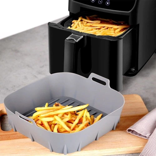 Wkład do frytkownicy Air Fryer beztłuszczowej silikonowy szary 20,5 cm