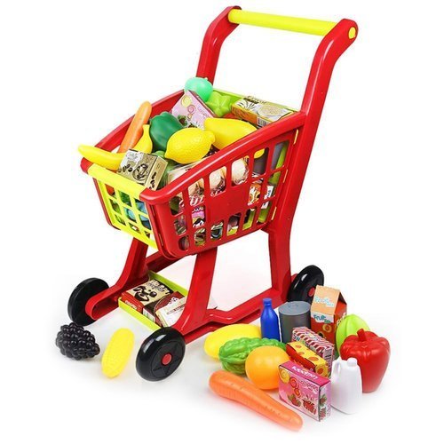 Wózek sklepowy na zakupy koszyk + akcesoria ⚡ Zabawki