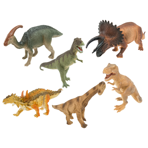 Zestaw gumowych dinozaurów - 6 szt figurki dinozaury